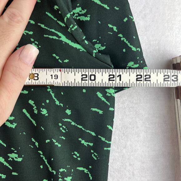 Adidas Mens M Polo Collared Shirt Sport PrimeBlue UPF 50 MSRP $75 Green Splatter - Picture 2 of 11